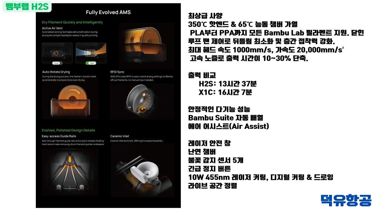뱀부랩 H2S 3D프린터 제품출시 이유는? #BambuLab #뱀부랩 #H2S #덕유항공 #제품설명 #H2D, #X1C #비교설명