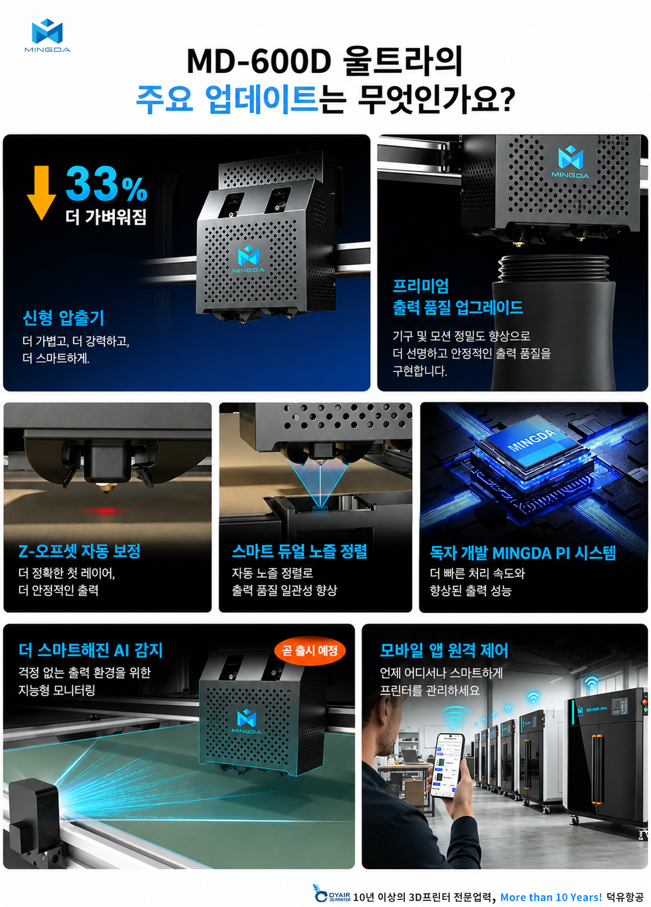 MINGDA MD600D Ultra 3D프린터 스펙