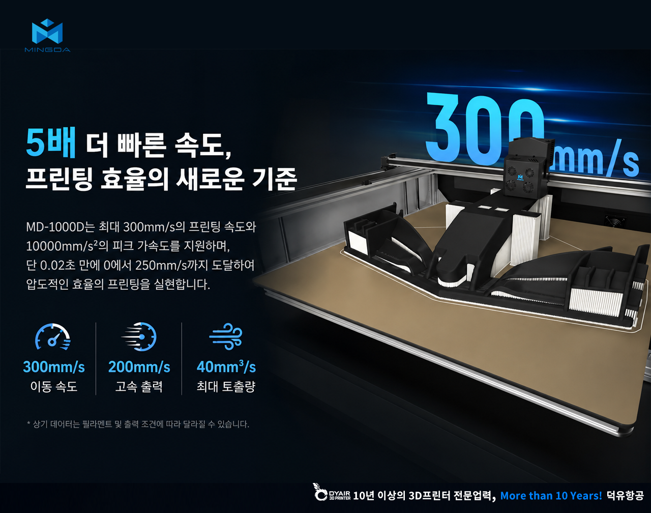 MINGDA MD1000D 3D프린터 상세사양 스펙